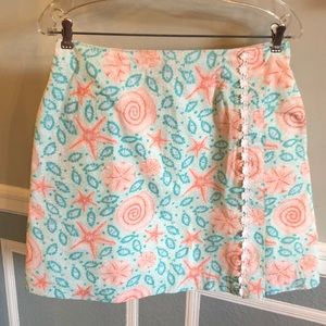 Lilly Pulitzer starfish fish ocean print skirt